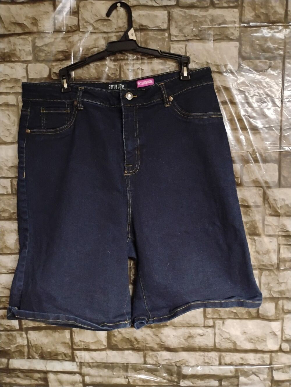 Faith Jeans Women's Size 20W Blue Don't Loose Faith Stretchy Shorts